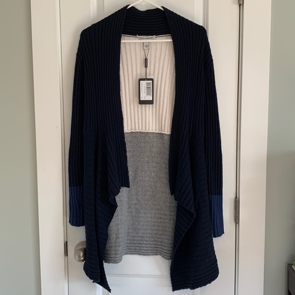 NWT Autumn Cashmere Colorblock Cashmere Blend Cardigan